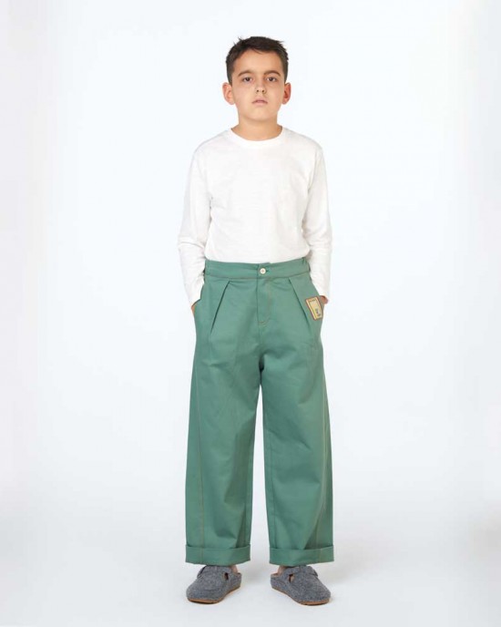 Yeşil Kanvas Pantolon - Çocuk